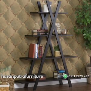 Rak Buku Jati Sederhana Hasan Putra Furniture Jepara - Indonesia Furniture