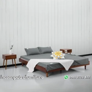 Ranjang Tidur Kayu Jati Solid Desain Minimalis Modern Hasan Putra Furniture Jepara - Indonesia Furniture