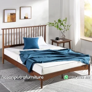 Rasyah Dipan Minimalis Modern Jari-Jari Kayu Jati Jepara Hasan Putra Furniture Jepara - Indonesia Furniture