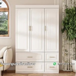 Reberry Lemari Pakaian 3 Pintu Multifungsi Cat Duco Hasan Putra Furniture Jepara - Indonesia Furniture