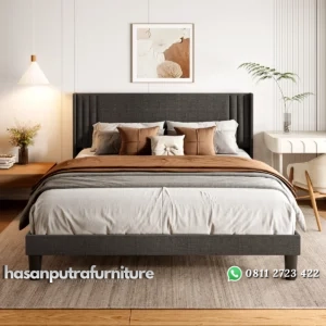 Renata Tempat Tidur Jok Kain Canvas Desain Minimalis Hasan Putra Furniture Jepara - Indonesia Furniture