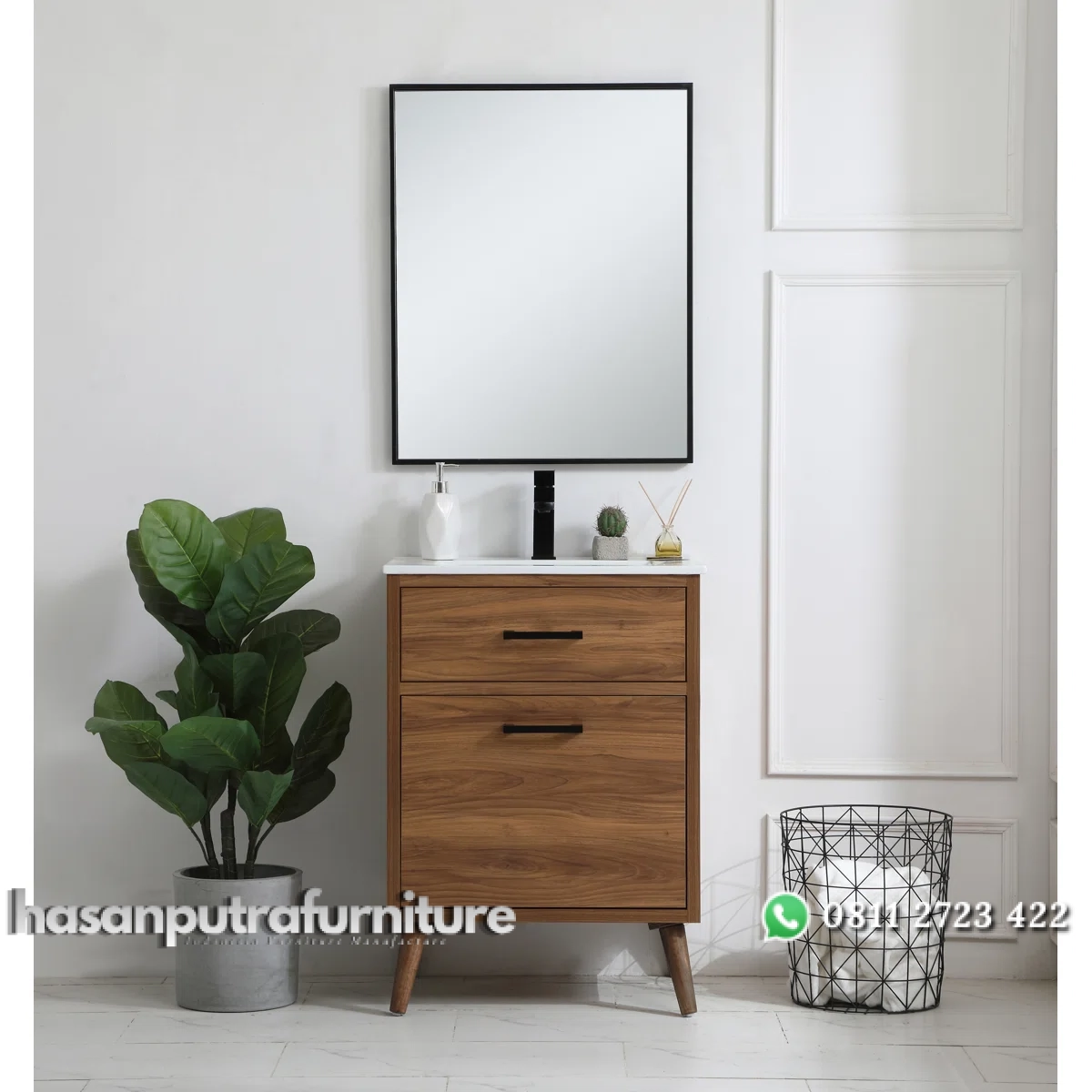 STEFAN Wastafel Kabinet Kaki Retro Kayu Jati Minimalis Hasan Putra Furniture Jepara – Indonesia Furniture