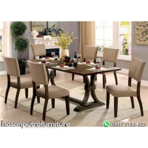 Satu Set Kursi Makan Modern Minimalis Hasan Putra Furniture Jepara - Indonesia Furniture
