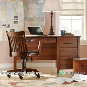 Satu Set Meja Kerja Minimalis Modern Hasan Putra Furniture Jepara - Indonesia Furniture
