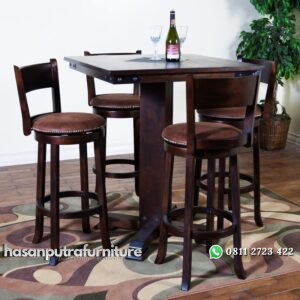Satu Set Meja Makan Bar 4 Kursi Hasan Putra Furniture Jepara - Indonesia Furniture