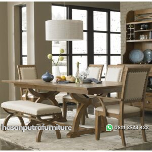 Satu Set Meja Makan Jati Jepara Hasan Putra Furniture Jepara - Indonesia Furniture