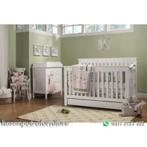 Set Box Bayi Cat Duco Putih Hasan Putra Furniture Jepara - Indonesia Furniture