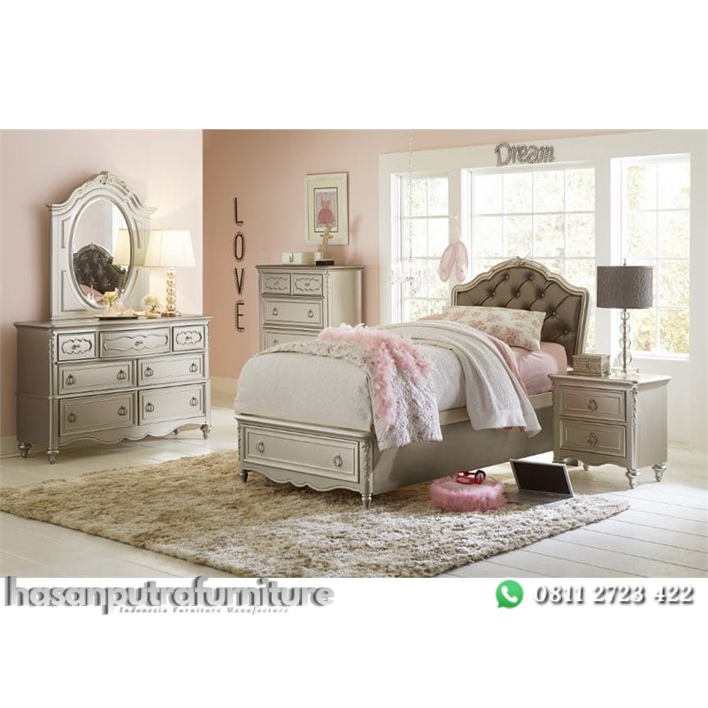 Set Kamar Tempat Tidur Anak Perempuan Hasan Putra Furniture Jepara - Indonesia Furniture 1 Set Kamar Tempat Tidur Anak Perempuan Hasan Putra Furniture Jepara - Indonesia Furniture
