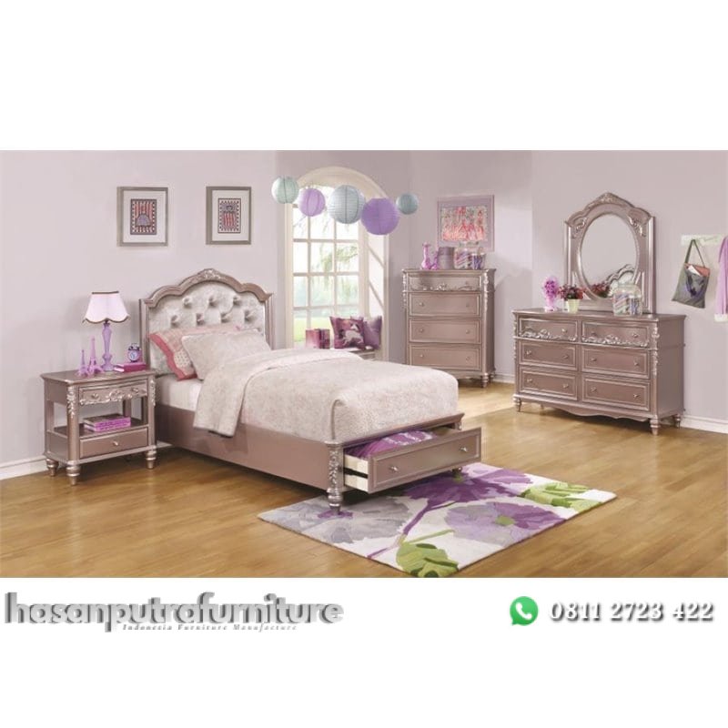 Set Kamar Tidur Anak Cat Duco Hasan Putra Furniture Jepara - Indonesia Furniture 1 Set Kamar Tidur Anak Cat Duco Hasan Putra Furniture Jepara - Indonesia Furniture