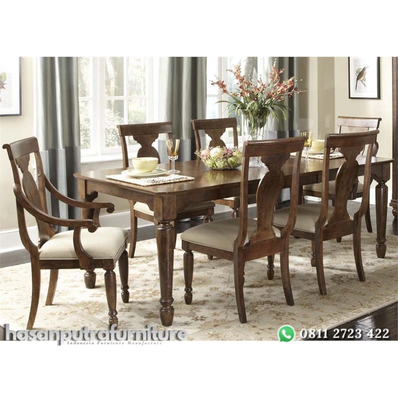 Set Kursi Makan Jati Klasik Hasan Putra Furniture Jepara - Indonesia Furniture 1 Set Kursi Makan Jati Klasik Hasan Putra Furniture Jepara - Indonesia Furniture
