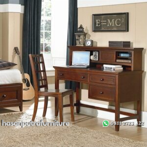 Set Meja Belajar Jati Minimalis Hasan Putra Furniture Jepara - Indonesia Furniture