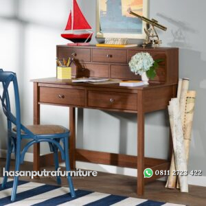Set Meja Belajar Kayu Jati Minimalis Hasan Putra Furniture Jepara - Indonesia Furniture