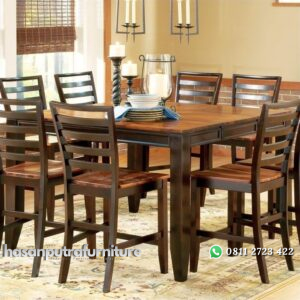 Set Meja Makan 8 Kursi Jati Minimalis Hasan Putra Furniture Jepara - Indonesia Furniture
