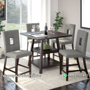 Set Meja Makan Bar Minimalis Modern Hasan Putra Furniture Jepara - Indonesia Furniture
