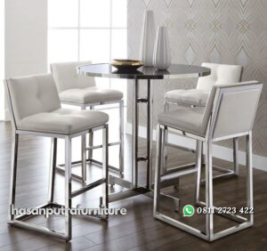 Set Meja Makan Bar Almunium Anti Karat Hasan Putra Furniture Jepara - Indonesia Furniture