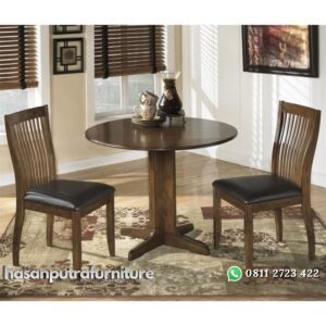 Set Meja Makan Bulat 2 Kursi Hasan Putra Furniture Jepara - Indonesia Furniture