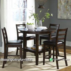 Set Meja Makan Bulat Jati Jepara Hasan Putra Furniture Jepara - Indonesia Furniture