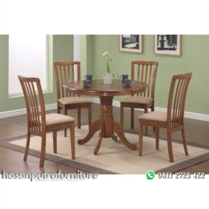 Set Meja Makan Bundar 4 Kursi Hasan Putra Furniture Jepara - Indonesia Furniture
