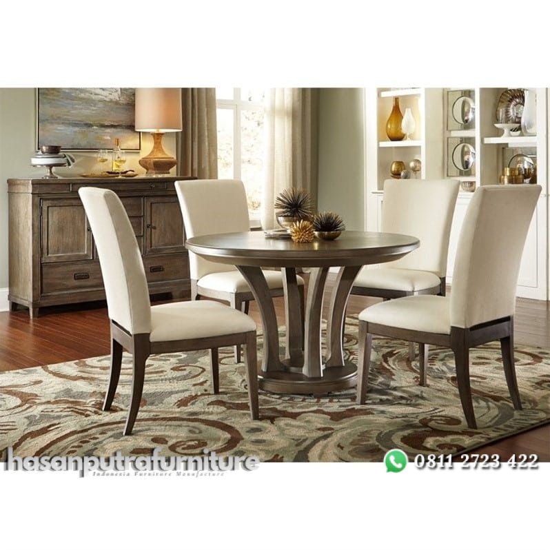 Set Meja Makan Bundar Minimalis Hasan Putra Furniture Jepara - Indonesia Furniture 1 Set Meja Makan Bundar Minimalis Hasan Putra Furniture Jepara - Indonesia Furniture
