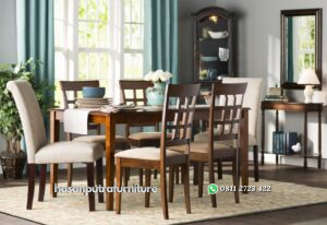 Set Meja Makan Jati Minimalis Modern Hasan Putra Furniture Jepara - Indonesia Furniture
