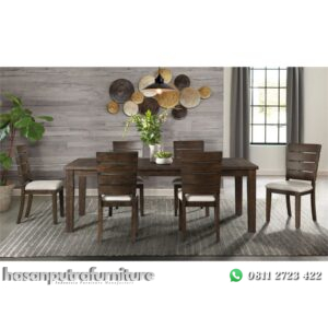 Set Meja Makan Jati Vintage Minimalis Hasan Putra Furniture Jepara - Indonesia Furniture