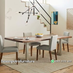 Set Meja Makan Kaki Stainless Kursi Sofa Hasan Putra Furniture Jepara - Indonesia Furniture