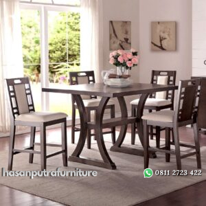 Set Meja Makan Kayu Jati Modern Hasan Putra Furniture Jepara - Indonesia Furniture