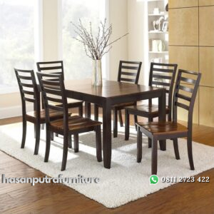 Set Meja Makan Minimalis Jati Hasan Putra Furniture Jepara - Indonesia Furniture