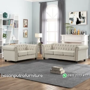 Set Sofa Tamu Chesterfield Klasik Minimalis Modern Hasan Putra Furniture Jepara - Indonesia Furniture