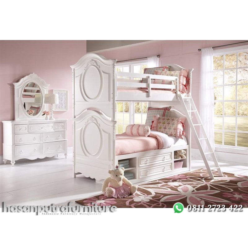 Set Tempat Tidur Tingkat Anak Perempuan Hasan Putra Furniture Jepara - Indonesia Furniture 1 Set Tempat Tidur Tingkat Anak Perempuan Hasan Putra Furniture Jepara - Indonesia Furniture