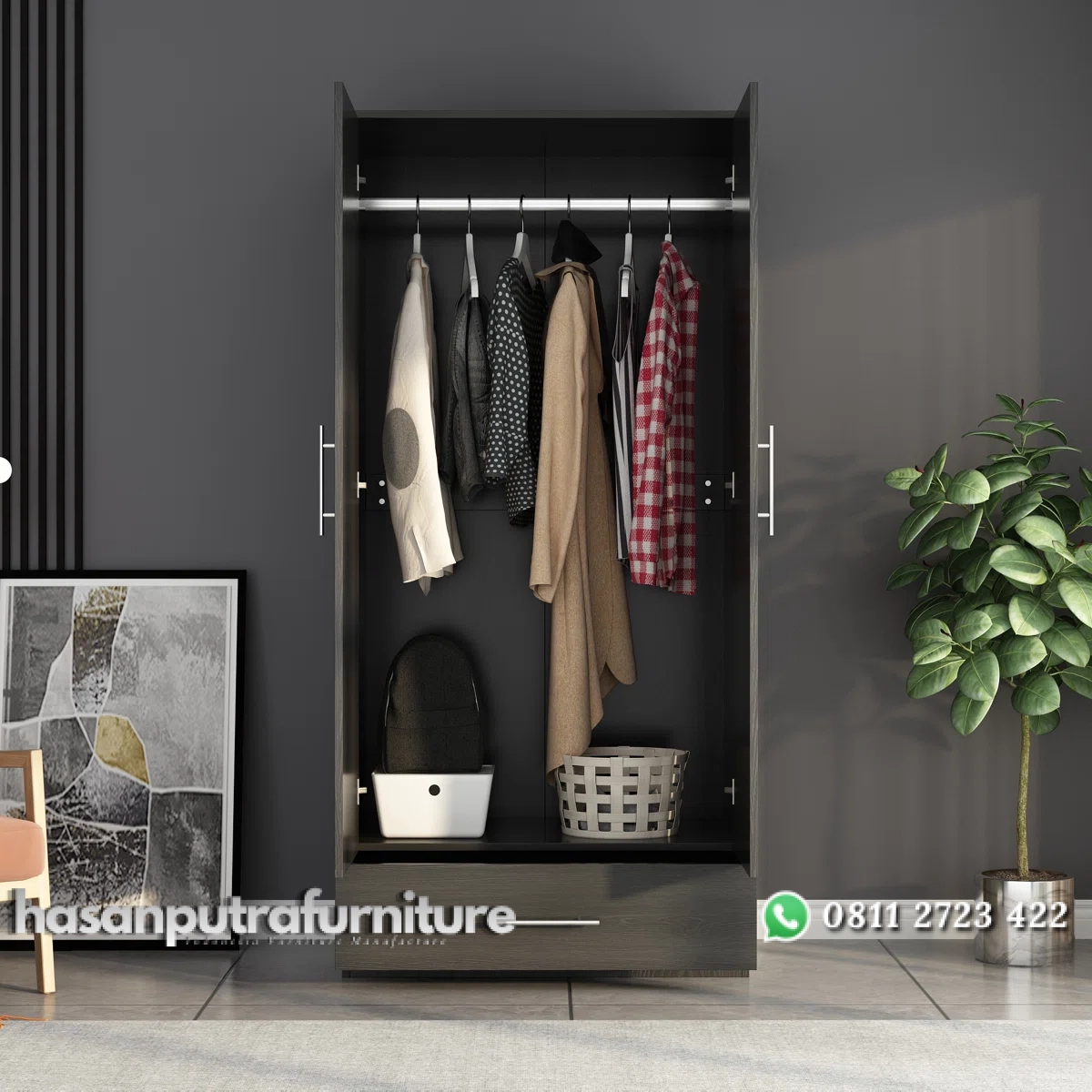 Silvery Lemari Pakaian 2 Pintu Minimalis Plywood Tacosheet Hasan Putra Furniture Jepara - Indonesia Furniture 2 Silvery Lemari Pakaian 2 Pintu Minimalis Plywood Tacosheet Hasan Putra Furniture Jepara - Indonesia Furniture - Gambar 2