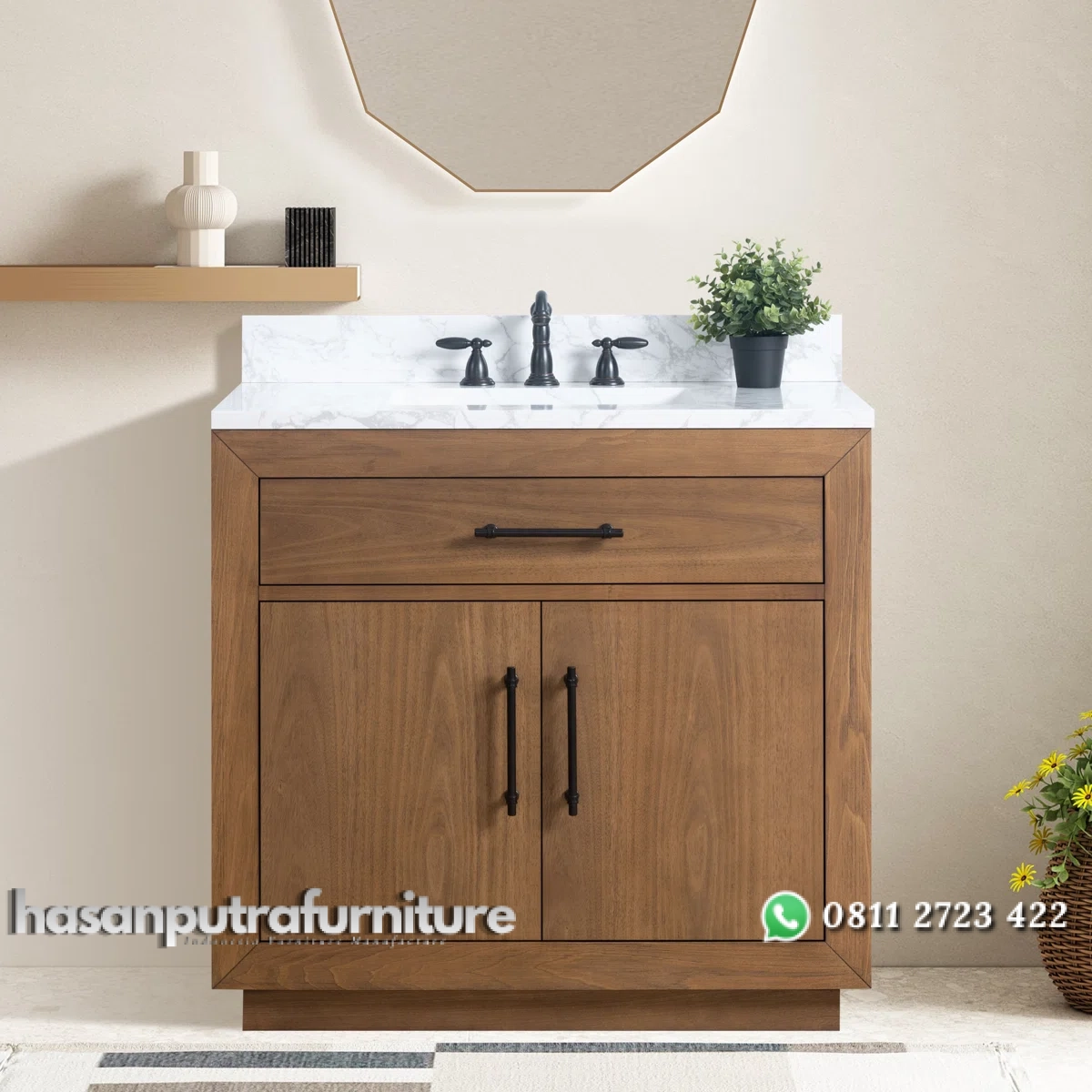 TARA Wastafel Cabinet 2 Pintu Kayu Jati Minimalis Hasan Putra Furniture Jepara – Indonesia Furniture