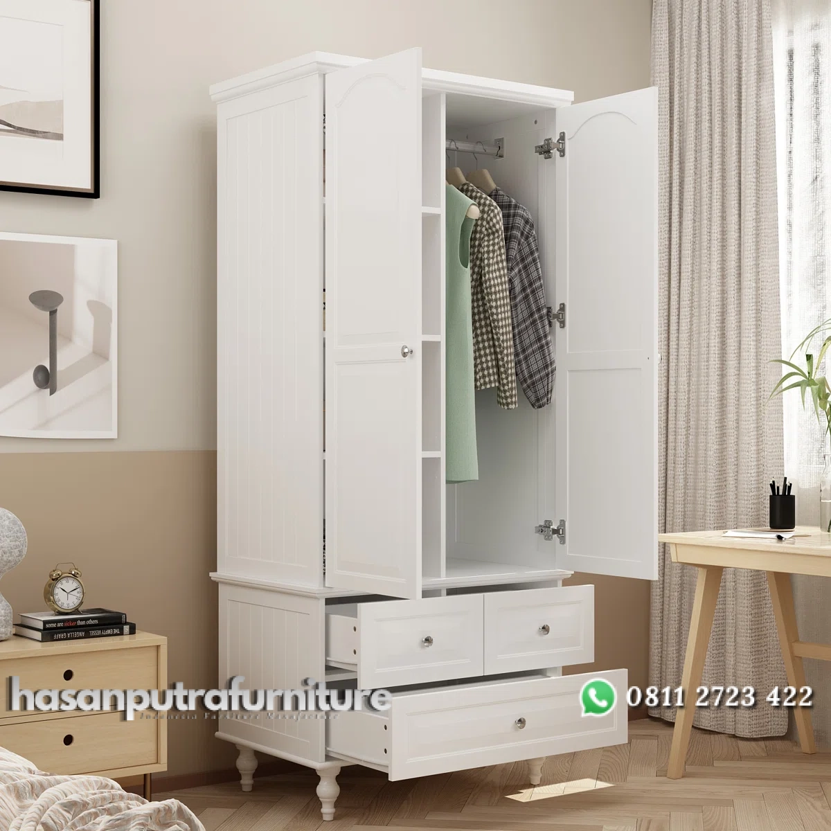 Talisha Lemari Pakaian Laci 2 Pintu Cat Duco Klasik Hasan Putra Furniture Jepara - Indonesia Furniture 2 Talisha Lemari Pakaian Laci 2 Pintu Cat Duco Klasik Hasan Putra Furniture Jepara - Indonesia Furniture - Gambar 2