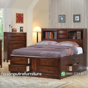 Tempat Tidur Jati Minimalis Ada Laci Hasan Putra Furniture Jepara - Indonesia Furniture