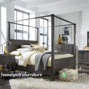 Tempat Tidur Kanopi Minimalis Modern Hasan Putra Furniture Jepara - Indonesia Furniture