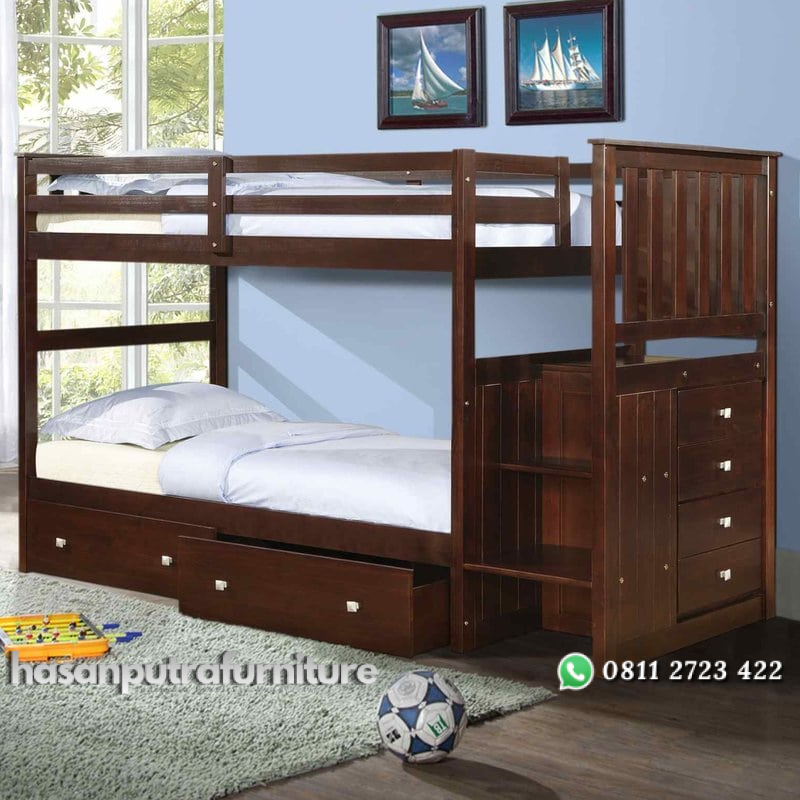 Tempat Tidur Tingkat Jati Laci Hasan Putra Furniture Jepara - Indonesia Furniture 1 Tempat Tidur Tingkat Jati Laci Hasan Putra Furniture Jepara - Indonesia Furniture