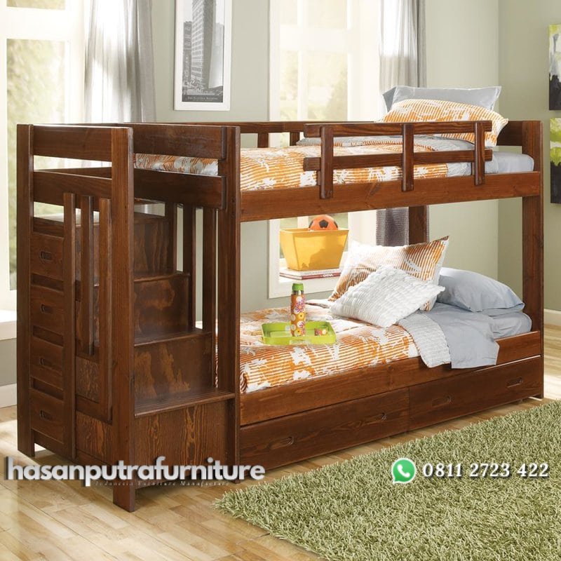 Tempat Tidur Tingkat Jati Laci Minimalis Hasan Putra Furniture Jepara - Indonesia Furniture 1 Tempat Tidur Tingkat Jati Laci Minimalis Hasan Putra Furniture Jepara - Indonesia Furniture