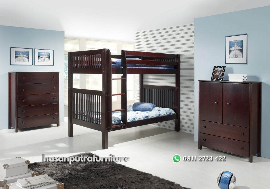 Tempat Tidur Tingkat Jati Satu Set Hasan Putra Furniture Jepara - Indonesia Furniture 2 Tempat Tidur Tingkat Jati Satu Set Hasan Putra Furniture Jepara - Indonesia Furniture - Gambar 2