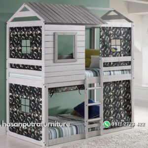 Tempat Tidur Tingkat Karakter Rumah Hasan Putra Furniture Jepara - Indonesia Furniture