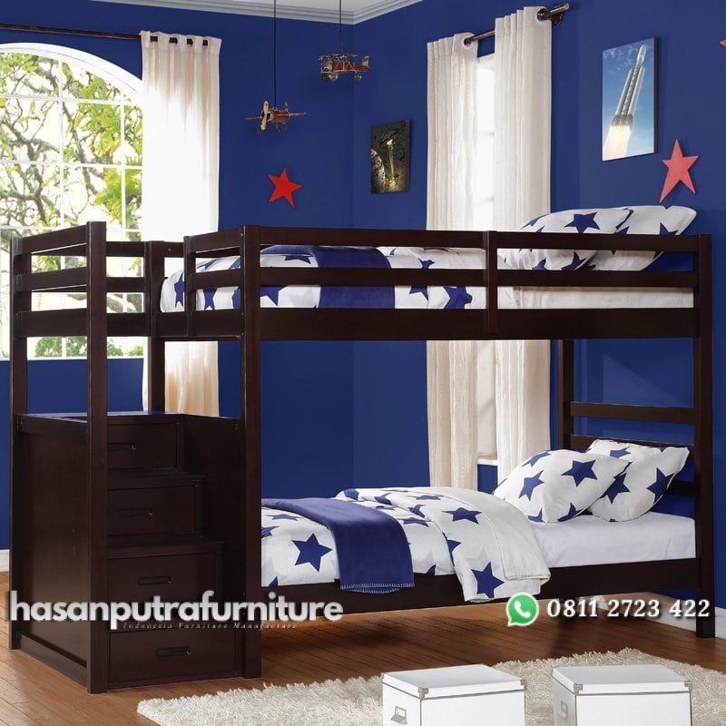 Tempat Tidur Tingkat Jati Tangga Laci Hasan Putra Furniture Jepara - Indonesia Furniture 1 Tempat Tidur Tingkat Jati Tangga Laci Hasan Putra Furniture Jepara - Indonesia Furniture