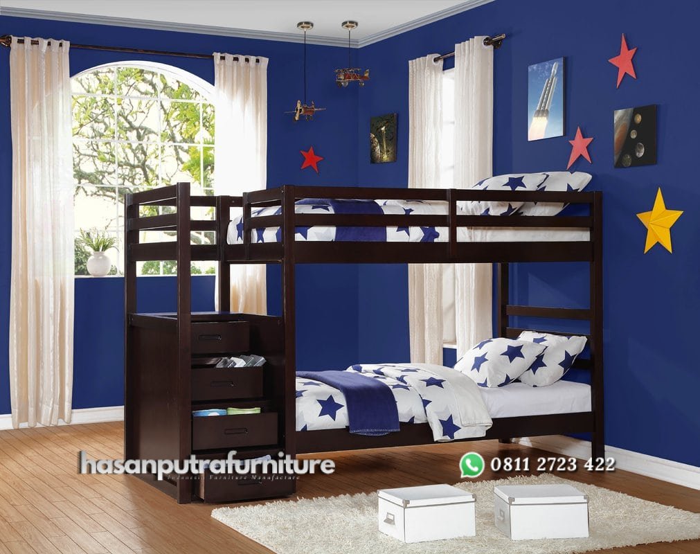 Tempat Tidur Tingkat Jati Tangga Laci Hasan Putra Furniture Jepara - Indonesia Furniture 2 Tempat Tidur Tingkat Jati Tangga Laci Hasan Putra Furniture Jepara - Indonesia Furniture - Gambar 2
