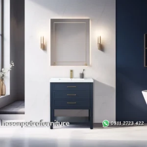 VACINI Wastafel Cabinet Cat Duco Navy Blue Minimalis Hasan Putra Furniture Jepara - Indonesia Furniture