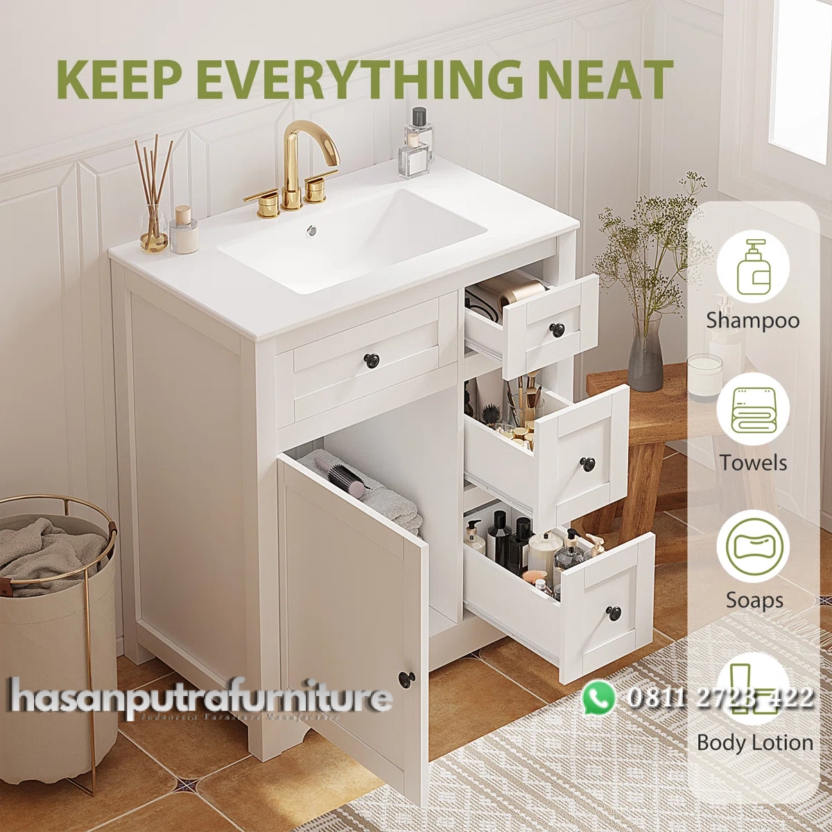 VALLEY Wastafel Cabinet Cat Duco Putih Minimalis Hasan Putra Furniture Jepara - Indonesia Furniture 3 VALLEY Wastafel Cabinet Cat Duco Putih Minimalis Hasan Putra Furniture Jepara - Indonesia Furniture - Gambar 3