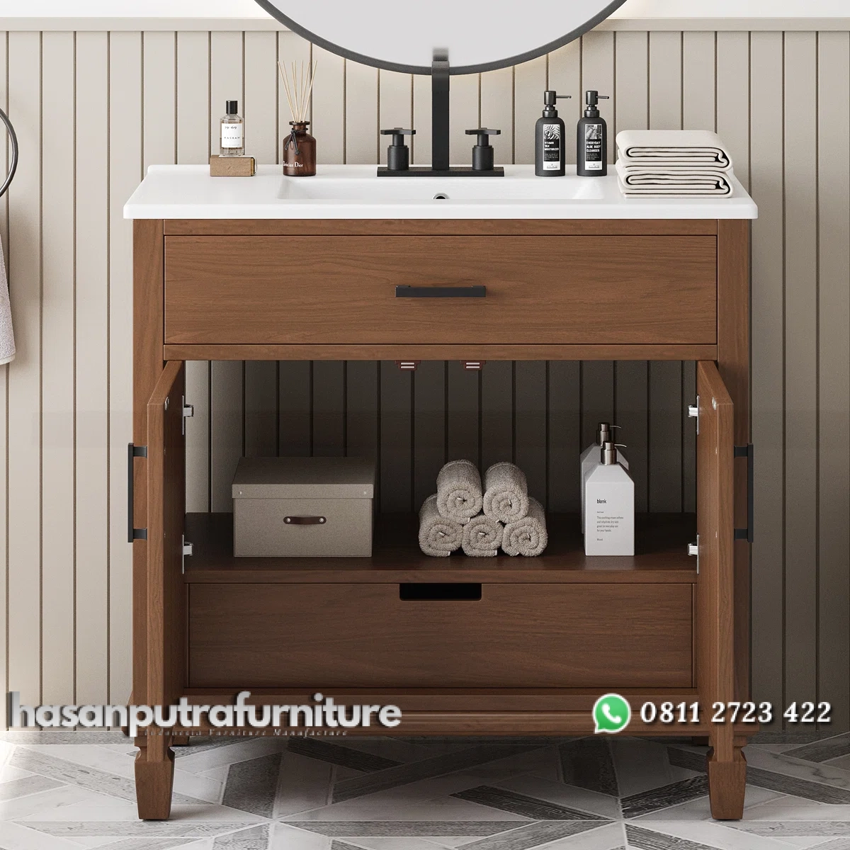 VANIA Wastafel Cabinet Rotan Multifungsi Kayu Jati Minimalis Hasan Putra Furniture Jepara - Indonesia Furniture 3 VANIA Wastafel Cabinet Rotan Multifungsi Kayu Jati Minimalis Hasan Putra Furniture Jepara - Indonesia Furniture - Gambar 3