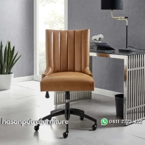 Vegan Kursi Kerja Kantor Jok Kulit Sintetis Hasan Putra Furniture Jepara - Indonesia Furniture