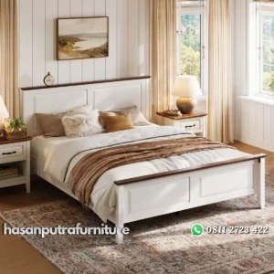 Virra Tempat Tidur Cat Duco Minimalis Modern Hasan Putra Furniture Jepara - Indonesia Furniture