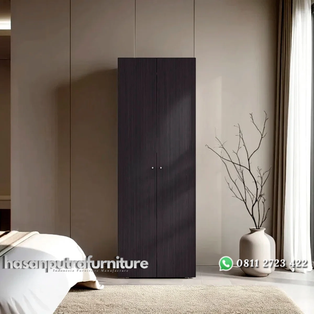 Wenge Lemari Pakaian 2 Pintu Bahan Plywod Tacosheet Hasan Putra Furniture Jepara - Indonesia Furniture 1 Wenge Lemari Pakaian 2 Pintu Bahan Plywod Tacosheet Hasan Putra Furniture Jepara - Indonesia Furniture