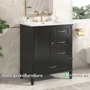 ZOLA Wastafel Cabinet Cat Duco Hitam Klasik Minimalis Hasan Putra Furniture Jepara - Indonesia Furniture