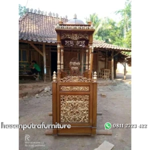 Mimbar masjid kayu jati mimbar murah natural Indonesia Furniture
