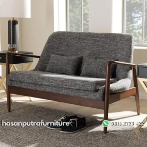 Sofa kayu jati modern terbaru bangku dengan jok lengkung Indonesia Furniture